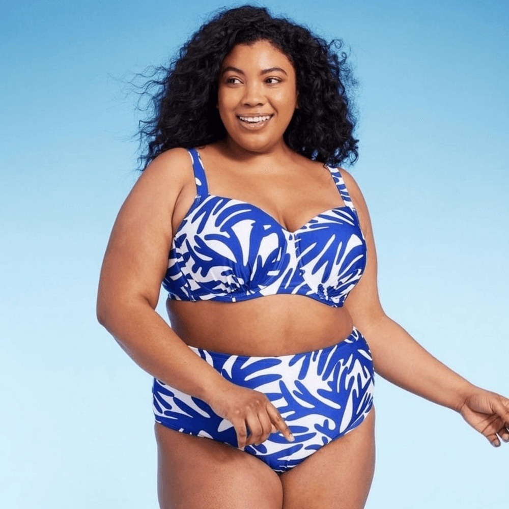 Kona Sol Underwire Bikini Top and Bottom Blue Size 3X and D/DD - Picture 1 of 7